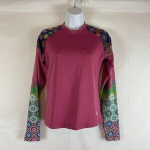 The North Face Top Women's XS Purple Blue Green White Mandala Floral Print